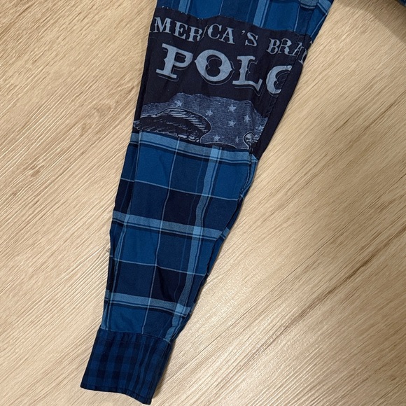 Polo Ralph Lauren Blue Flannel Patchwork Button Up Collar Shirt - Picture 6 of 9